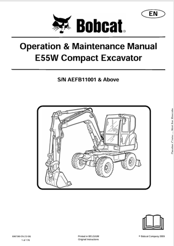  Discover the comprehensive operation and maintenance manual for the Bobcat E55W Compact Excavator (6987390). Download the PDF for essential insights and guidelines.