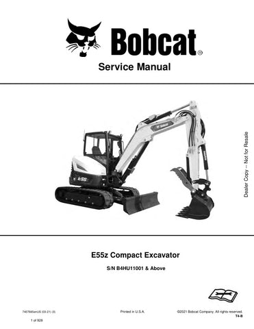 Unlock the full potential of your BOBCAT E55Z Excavator with the comprehensive Service Manual (7407665) designed for models B4HU11001 and up. This PDF file is an essential resource for operators and technicians alike, providing detailed maintenance procedures, troubleshooting tips, and schematics to ensure your equipment runs smoothly and efficiently. With easy navigation and clear instructions, you can save time and reduce downtime, making it a must-have for anyone looking to keep their excavator in top co