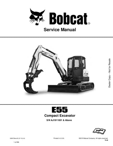 Unlock the full potential of your BOBCAT E55 Excavator with the comprehensive Service Manual (AJ1911001 & UP) in PDF format. This essential guide, part number 6990728, provides detailed instructions, schematics, and troubleshooting tips to ensure your machine operates at peak performance. Whether you're a seasoned operator or a DIY enthusiast, this manual is your go-to resource for maintenance and repairs, helping you save time and money while extending the life of your equipment. Don't miss out on the oppo