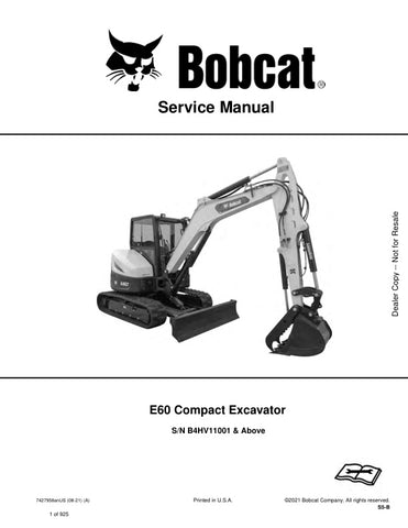 Enhance your maintenance capabilities with the BOBCAT E60 Excavator Service Manual (B4HV11001 & Up) in PDF format. This comprehensive guide, part number 7427958, provides detailed instructions, diagrams, and troubleshooting tips to keep your excavator running smoothly. Perfect for both professionals and DIY enthusiasts, this manual ensures you have the knowledge to perform repairs and maintenance efficiently, ultimately saving you time and money. Download your copy today and empower yourself with the expert