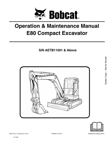  Discover the comprehensive operation and maintenance manual for the Bobcat E80 Compact Excavator. Download the PDF file for essential insights and guidelines.