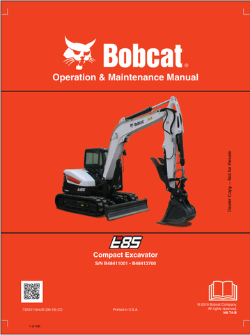 Discover the comprehensive operation and maintenance manual for the Bobcat E85 Compact Excavator (7320317). Download the PDF for essential insights and guidelines.