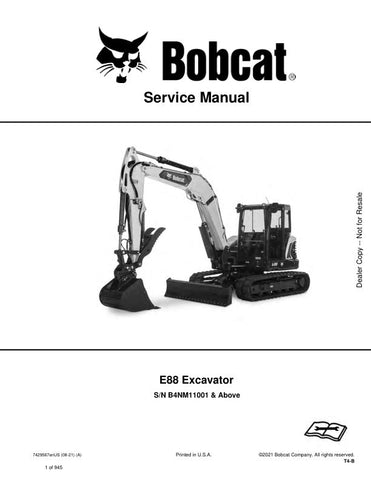 Unlock the full potential of your BOBCAT E88 Excavator with the comprehensive service manual (7429567) designed for models B4NM11001 and up. This PDF file is an essential resource for maintenance and repair, providing detailed diagrams, troubleshooting tips, and step-by-step instructions to ensure your equipment operates at peak performance. Save time and reduce downtime with this invaluable guide, perfect for both seasoned professionals and DIY enthusiasts. Invest in your machinery's longevity and