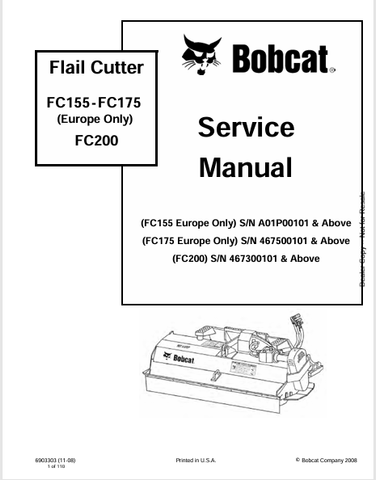  Discover the comprehensive service manual for BOBCAT FC155, FC175, and FC200 flail cutters. Download the PDF file for expert maintenance and repair guidance.