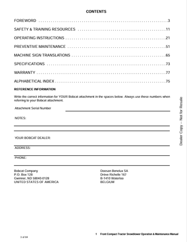 BOBCAT FCTSB72 (6987298) OPERATION AND MAINTENANCE MANUAL PDF FILE