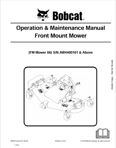  Discover the comprehensive operation and maintenance manual for the BOBCAT FM MOWER 66. Download the PDF file for essential guidance and tips.