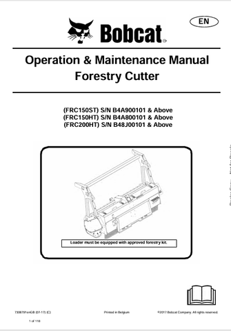  Discover the comprehensive operation and maintenance manual for BOBCAT FRC150ST, FRC150HT, and FRC200HT forestry cutters. Download the PDF now!