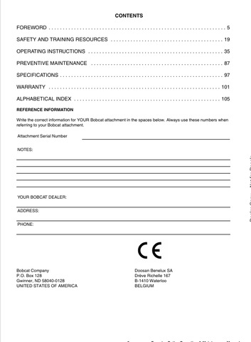 BOBCAT FRC150 (6987117ENGB) OPERATION & MAINTENANCE MANUAL PDF FILE