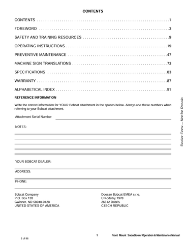 BOBCAT FRONT(6990475ENUS) OPERATION & MAINTENANCE MANUAL PDF DOWNLOAD