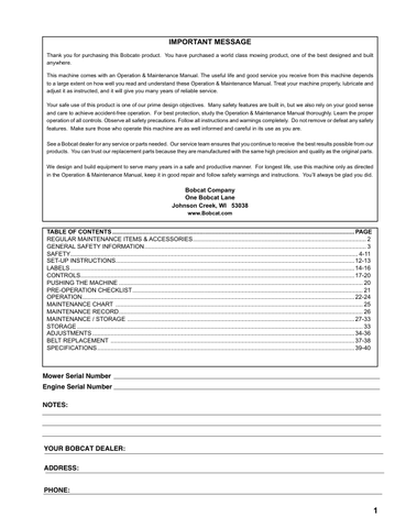BOBCAT FT651V (4178849ENUS) OPERATION & MAINTENANCE MANUAL PDF FILE
