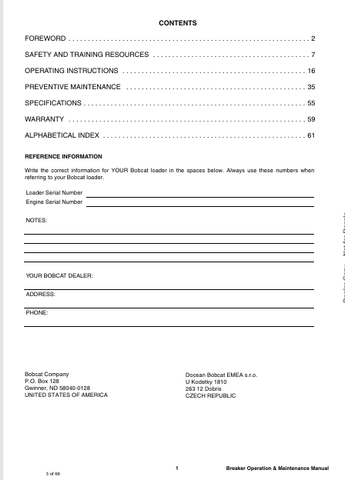 BOBCAT HB SERIES (7398788) OPERATION AND MAINTENANCE MANUAL PDF FILE