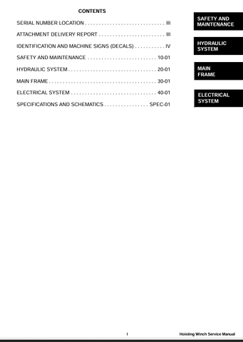 BOBCAT HOISTING WINCH (6989513-EN) SERVICE MANUAL PDF DOWNLOAD