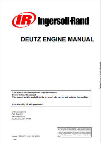  Discover the comprehensive BOBCAT IR Ingersoll Rand Engine Manual (22582639) in PDF format. Access essential information for maintenance and operation today.