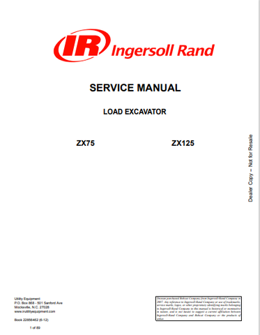  Discover the comprehensive service manual for the Bobcat IR Ingersoll Rand Load Excavator (22856462). Download the PDF for expert guidance and maintenance tips.