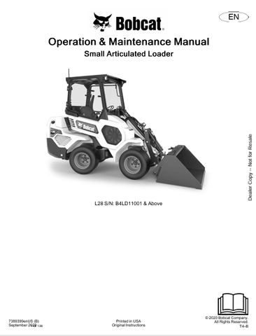 Discover the comprehensive operation and maintenance manual for the Bobcat L28 Small Articulated Loader. Download the PDF file for essential insights and guidelines.