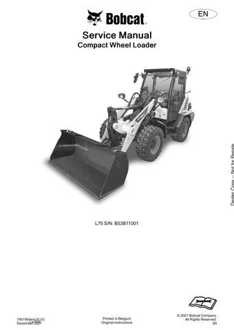 Unlock the full potential of your BOBCAT L75 Loader with the comprehensive B53B11001 Service Manual (7401904) in PDF format. This essential guide provides detailed instructions, diagrams, and troubleshooting tips to ensure your loader operates at peak performance. Whether you're a seasoned technician or a DIY enthusiast, this manual is your go-to resource for maintenance and repairs, helping you save time and money while keeping your equipment in top shape. Don't miss out on the opportunity to enhance your 