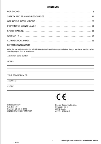 BOBCAT LR5B (6724804ENGB) OPERATION AND MAINTENANCE MANUAL PDF FILE