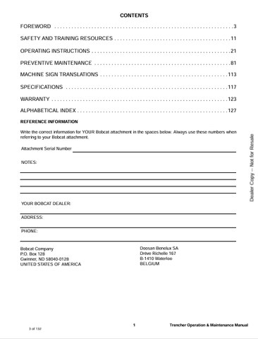 BOBCAT LT213 (6902546ENUS) OPERATION & MAINTENANCE MANUAL PDF DOWNLOAD
