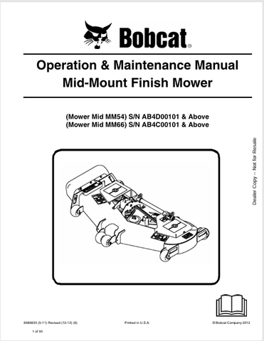 Discover the comprehensive operation and maintenance manual for BOBCAT MM54 and MM66 mid-mount finish mowers. Download the PDF for essential guidance.