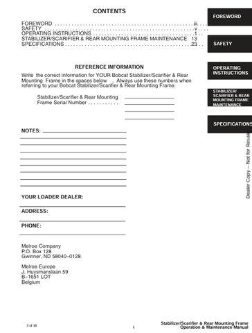 BOBCAT MOUNTING (6566989) OPERATION AND MAINTENANCE MANUAL PDF FILE