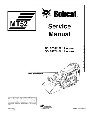 Unlock the full potential of your BOBCAT MT52 with the comprehensive Service Manual (Part Numbers: 523611001, 523711001 & UP, 6902525) in PDF format. This essential guide provides detailed instructions, troubleshooting tips, and maintenance procedures to keep your equipment running smoothly and efficiently. Whether you're a seasoned professional or a DIY enthusiast, this manual is your go-to resource for ensuring optimal performance and longevity of your BOBCAT MT52. Don't miss out on the opportunity to enh