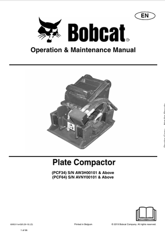 Discover the comprehensive operation and maintenance manual for the BOBCAT MT55 and PCF64 Plate Compactor. Download the PDF for essential insights and guidelines.