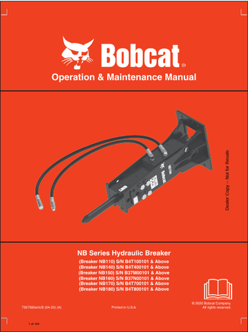  Discover the comprehensive operation and maintenance manual for BOBCAT NB series hydraulic breakers. Download the PDF for essential guidelines and tips.