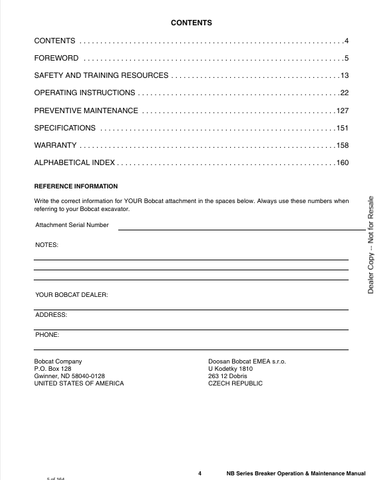 BOBCAT NB SERIES (7357565) OPERATION AND MAINTENANCE MANUAL PDF FILE