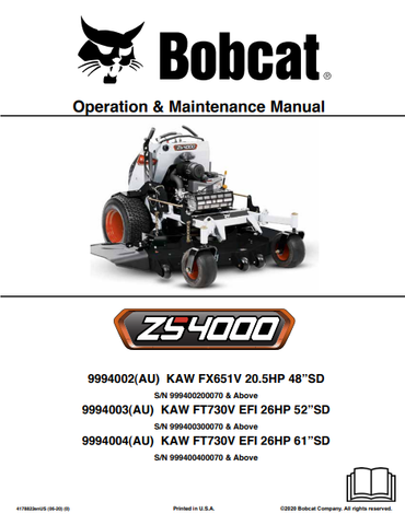 Access the comprehensive BOBCAT Operating & Maintenance Manual (4178822) in PDF format. Ensure optimal performance and longevity of your equipment with expert guidance.