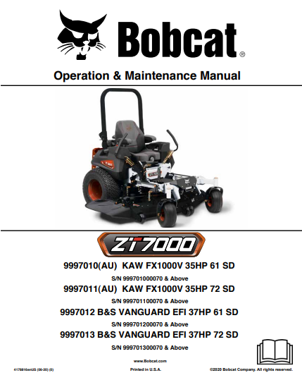 Discover the comprehensive BOBCAT Operation & Maintenance Manual (4178816) in PDF format. Ensure optimal performance and longevity of your equipment today.