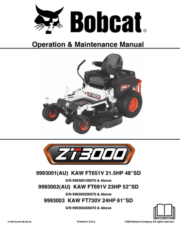 Discover the comprehensive BOBCAT ZT3000 Operation & Maintenance Manual (4178913) in PDF format. Ensure optimal performance and longevity of your equipment.