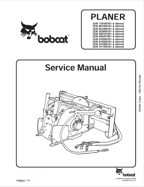  Discover the comprehensive Bobcat Planer Service Manual (6900886) in PDF format. Access essential maintenance and repair information for optimal performance.