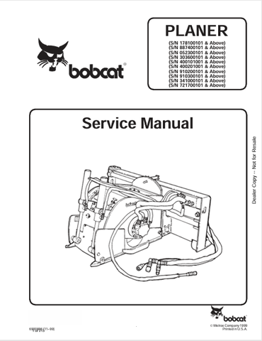  Discover the comprehensive Bobcat Planer Service Manual (6900886) in PDF format. Access essential maintenance and repair information for optimal performance.