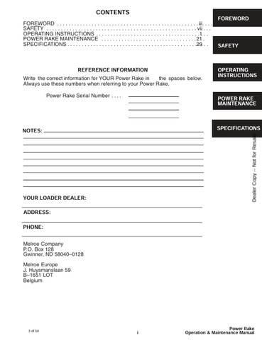 BOBCAT POWER RAKE (6724394) OPERATION AND MAINTENANCE MANUAL PDF FILE