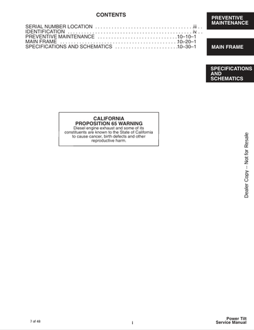 BOBCAT PTX3, PTX4 POWER TILT (6901002) SERVICE MANUAL PDF FILE