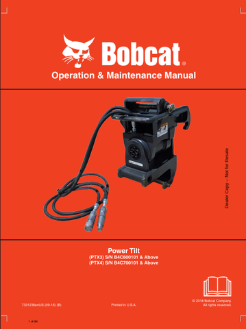 Discover the comprehensive operation and maintenance manual for BOBCAT PTX3 and PTX4 Power Tilt. Download the PDF file for essential guidelines and tips.