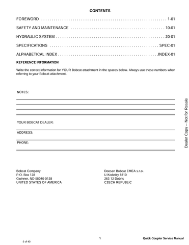 BOBCAT QC30, QC35, QC45-1 (7432668ENUS) SERVICE MANUAL PDF DOWNLOAD