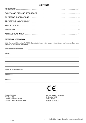 BOBCAT QC35 (7346620ENGB) OPERATION & MAINTENANCE MANUAL PDF FILE