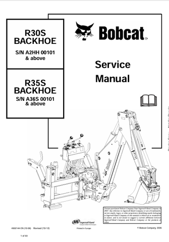 Discover the comprehensive service manual for the BOBCAT R30S and R35S backhoes. Download the PDF file (4950144) for essential maintenance and repair guidance.