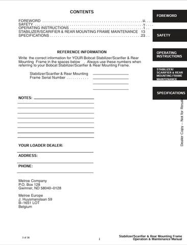 BOBCAT REAR (6566989) OPERATION & MAINTENANCE MANUAL PDF DOWNLOAD