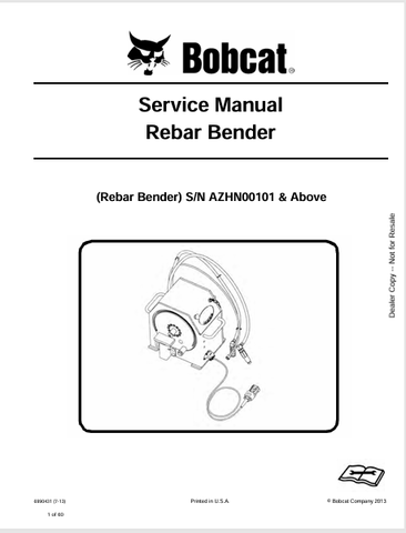 Discover the comprehensive BOBCAT Rebar Bender Service Manual (6990431) in PDF format. Access essential maintenance and operation guidelines for optimal performance.