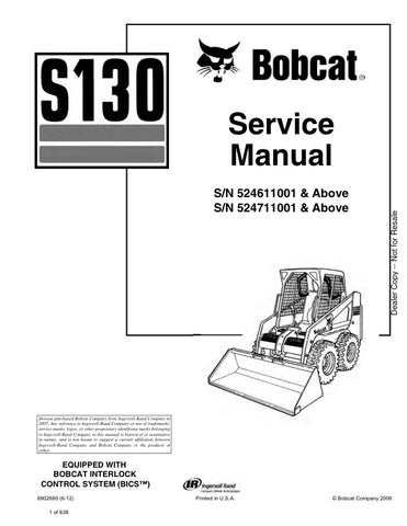 Enhance your maintenance capabilities with the BOBCAT S130 Service Manual (6902680) in PDF format, designed specifically for models 524611001, 524711001, and up. This comprehensive guide provides detailed instructions, diagrams, and troubleshooting tips to ensure your equipment operates at peak performance. With easy navigation and instant access, you can quickly find the information you need to keep your BOBCAT S130 running smoothly, saving you time and reducing downtime. Invest in this essential resource 