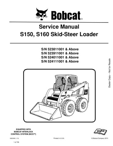Unlock the full potential of your BOBCAT S160 and S150 with the comprehensive Service Manual (6902498). This PDF file is an essential resource for maintenance and repair, covering models 523811001, 523911001, 524011001, and 524111001 and beyond. With detailed diagrams, step-by-step instructions, and troubleshooting tips, you can ensure your equipment runs smoothly and efficiently, saving you time and money on repairs. Invest in this invaluable guide today and keep your BOBCAT in peak condition!