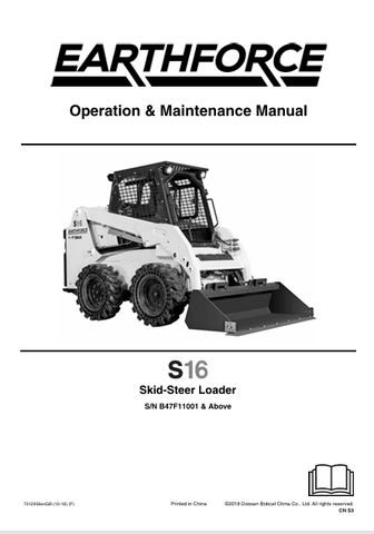 Discover the comprehensive operation and maintenance manual for the Bobcat S16 Skid-Steer Loader. Download the PDF file (7312958) for essential guidance.