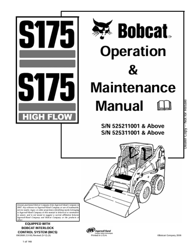 Discover the comprehensive operation and maintenance manual for the BOBCAT S175 and S175 High Flow. Download the PDF file for essential insights and guidance.