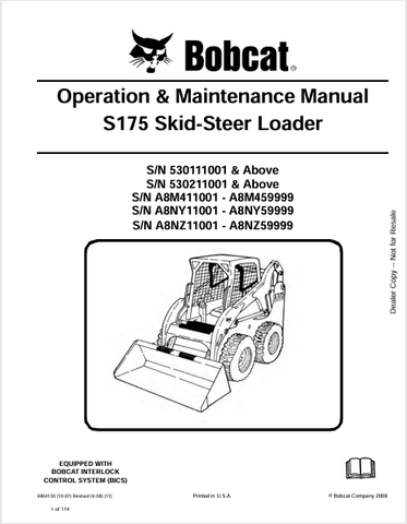 Discover the comprehensive operation and maintenance manual for the Bobcat S175 Skid-Steer Loader. Download the PDF file for essential insights and guidelines.