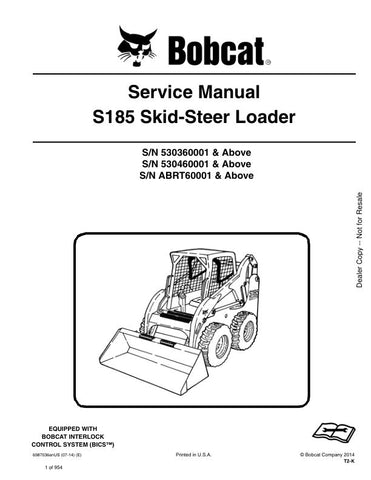 Unlock the full potential of your BOBCAT S185 Skid-Steer Loader with the comprehensive Service Manual (6987036) designed for models 530360001 & UP, 530460001 & UP, and ABRT60001 & UP. This PDF file is an essential resource for both novice and experienced operators, providing detailed maintenance procedures, troubleshooting tips, and technical specifications to keep your equipment running smoothly. With easy navigation and clear illustrations, you can quickly find the information you need to ensure optimal