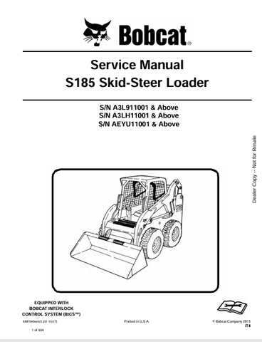 Discover the comprehensive service manual for the BOBCAT S185 Skid-Steer Loader (6987049). Download the PDF for expert maintenance and repair guidance.