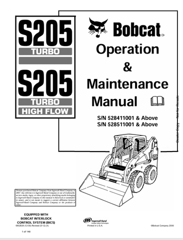Discover the comprehensive operation and maintenance manual for the BOBCAT S205 Turbo. Download the PDF for high flow operation insights and expert tips.