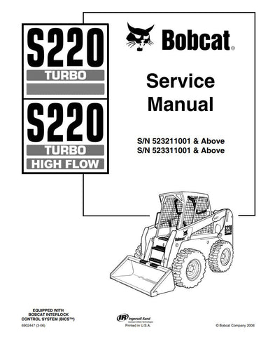Unlock the full potential of your BOBCAT S220 with the comprehensive Service Manual (Part Numbers: 523211001, 523311001 & UP, 6902447) available in a convenient PDF format. This essential guide provides detailed instructions, diagrams, and troubleshooting tips to ensure your equipment runs smoothly and efficiently. Whether you're a seasoned technician or a DIY enthusiast, this manual is your go-to resource for maintenance and repairs, helping you save time and money while keeping your machine in top
